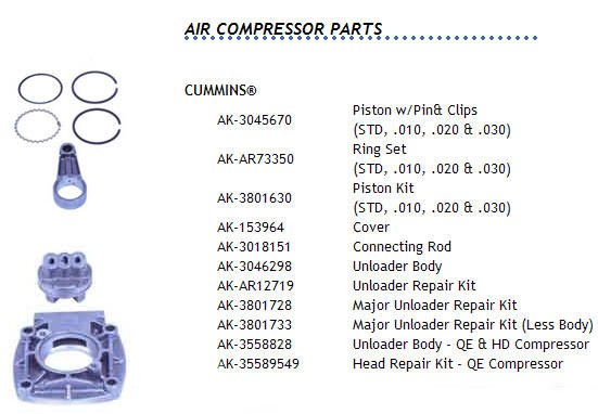 3801728, Cummins N14 Air Compressor Repair Kit, New